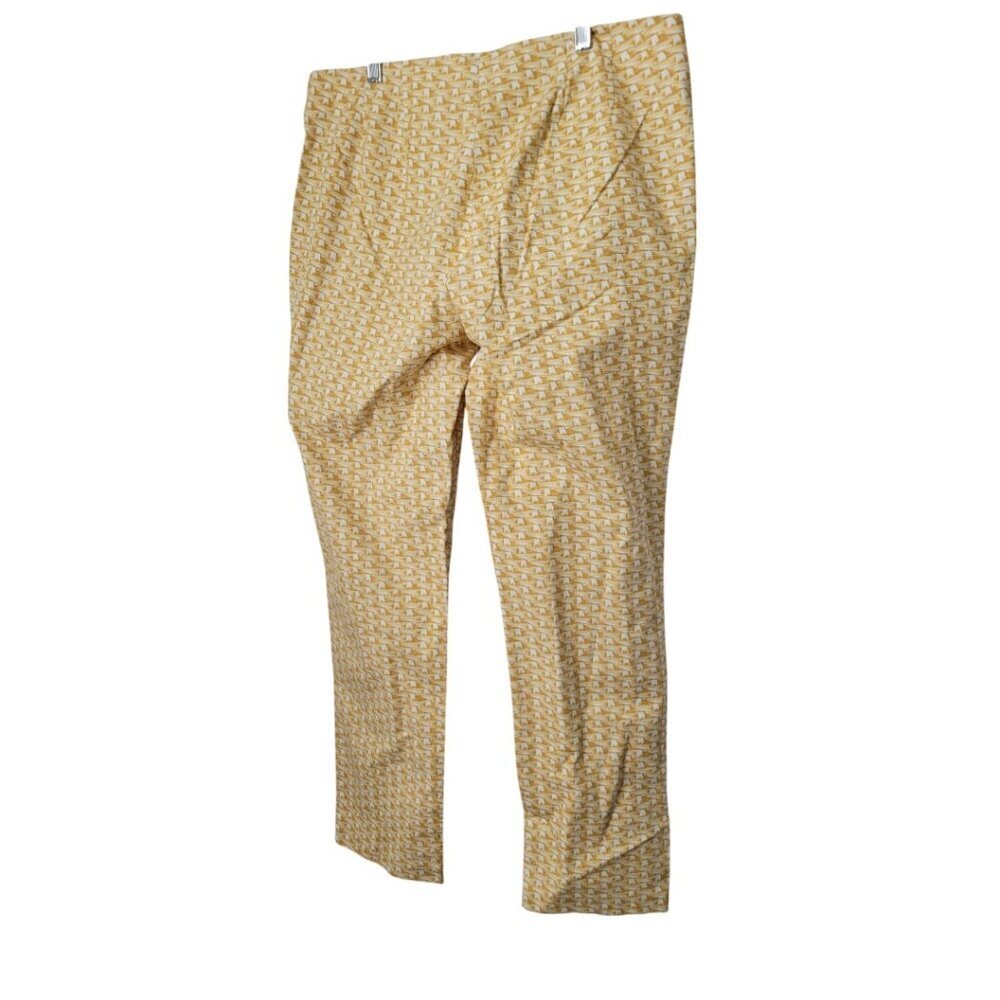 Womens' Basket Weave J. McLaughlin Pants 14 Gold White - Picture 3 of 3